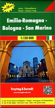 Emilia-Romania. Bolonia, San Marino. Mapa samochod