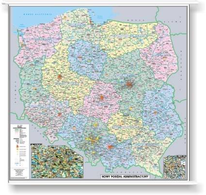 Polska: administracyjna. Mapa ścienna 1:1 100 000 | Mapy ścienne ...