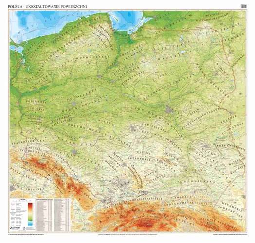 Polska: fizyczna. Mapa ścienna, magnetyczna | Mapy ścienne \ Polska ...