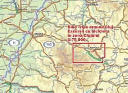 100 wycieczek rowerowych wokół Cluj. Mapa rowerowa 1:75 000