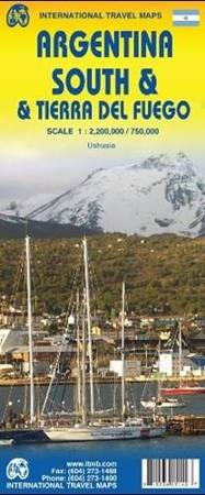 Argentyna Poludniowa i Tierra Del Fuego. Mapa samochodowa 1:2 200 000/1:750 000