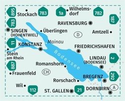 Bodensee. Gesamtgebiet nr 1c. Wodoodporna mapa turystyczna 1:75 000