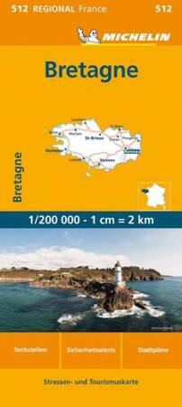 Bretania. Mapa samochodowa 1:200 000