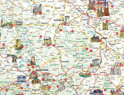 Dolny Śląsk. Atrakcje turystyczne. Mapa samochodow