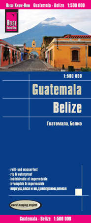 Gwatemala, Belize. Wodoodporna mapa samochodowa 1:500 000