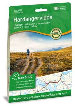 Hardangervidda nr 3006. Wodoodporna mapa turystyczna 1:50 000