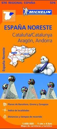 Hiszpania nr 574. Katalonia, Aragonia, Andorra. Mapa turystyczna 1:400 000