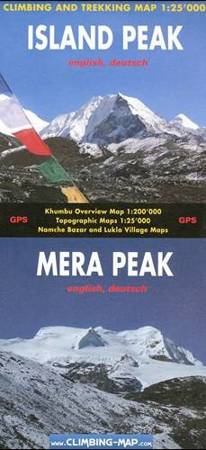 Island Peak, Mera Peak/Nepal. Mapa turystyczna