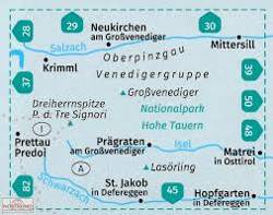 Venedigergruppe. Oberpinzgau nr 38. Foliowana mapa turystyczna 1:50 000